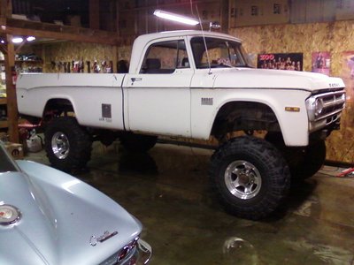 Here's my 71 i am working on. It has 12&quot; lift springs for ch3vy which wrap up instead of down, and 1 ton axles, and reversed shackles on rear. about 14 or 15&quot; of lift with 38.5&quot; Swampers.