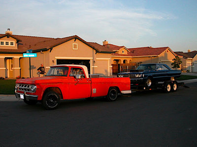 69 D-100 Custom towing my 67 Coronet