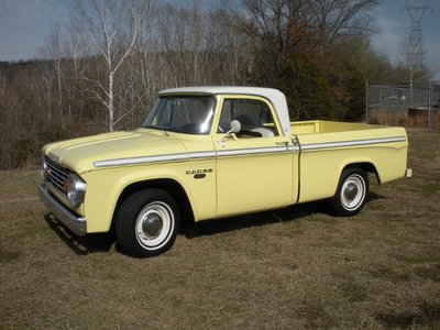 1967 D100 short sweptline bed, custom cab, 318 v8.