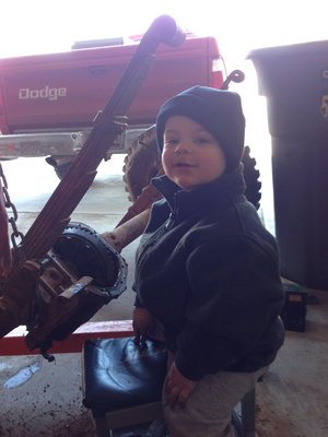 My son playing in the axle I am still taking apart.