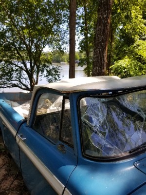 Passenger side roof.