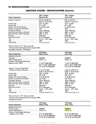 Page 92 from 1971 DODGE TRUCKS SERVICE MANUAL SUPPLEMENT.jpg