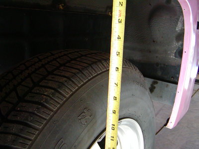7 inches between the tire and fender, ugh