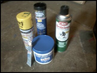 Permatex Anti-seize<br />(don't get it in your eyes...if you do you'll &quot;never seez&quot; again.)<br />PB Blaster=nastiest penetrant i have ever used.  Over time this stuff will release almost anything<br />Lucas HD wheel bearing grease.<br />Brakleen brake parts cleaner<br />aaand some good old tube grease for that easy lube job while the whole front end is torn apart.