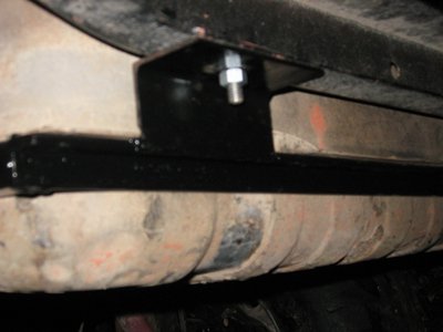 Rear angle iron and flipped crossmember. Bolts are Stainless Steel.