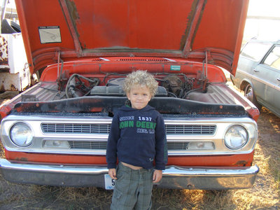 Here is my youngest son Josh in front of the '71