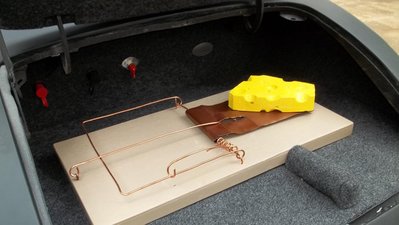 Rat trap made to cover an unsightly gas tank in the trunk of a 34 Hudson ratrod