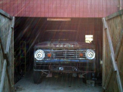Here is an older photo of one of my projects inside the barn - not perfect, but the doors are big enough.