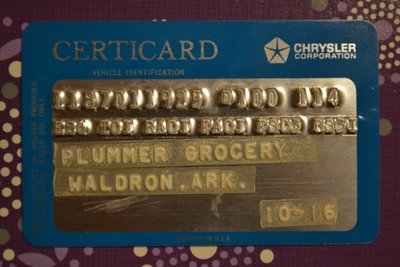1967 D100 Certicard