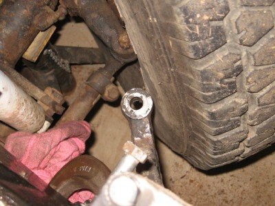 Clearance between the tire and Pitman arm at full right lock is about 1/2&quot;. Pretty close, but these wheels have a lot of positive? (inward) offset.