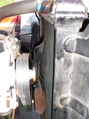 stock fan and original position of the radiator